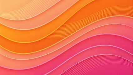 Poster - Abstract wavy lines in vibrant orange and pink tones create a dynamic visual flow.