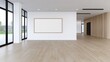© PJ Gallery - Modern Office Space with Blank Canvas, Light Wood Floor