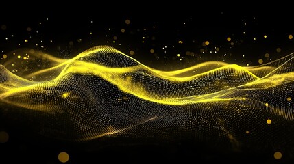 Wall Mural - an abstract representation of holograms in yellow.