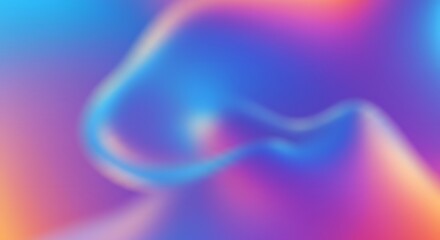 Poster - Abstract iridescent color gradient design with flowing shape background