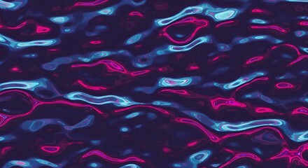 Poster - Hypnotic liquid surface with vibrant neon color accents for modern designs