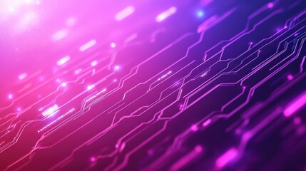 Poster - A vibrant, abstract digital background featuring lines and patterns in shades of pink and purple, evoking a sense of technology and modernity.
