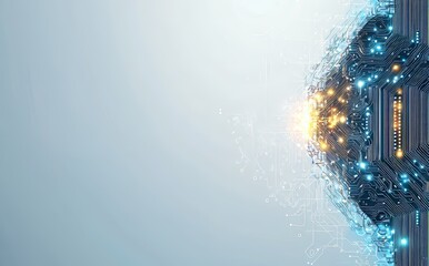 Poster - Digital cyber technology set against a futuristic backdrop