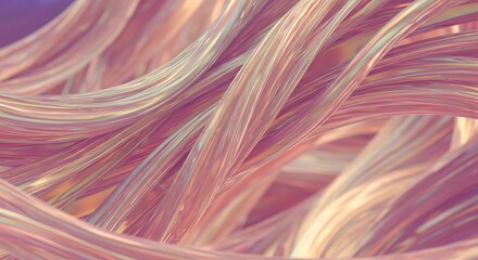 Poster - Lustrous strands interweaving with iridescent highlights and soft hues