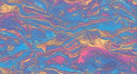 Poster - Striking chromatic blend with sinuous marbling effect abstract background