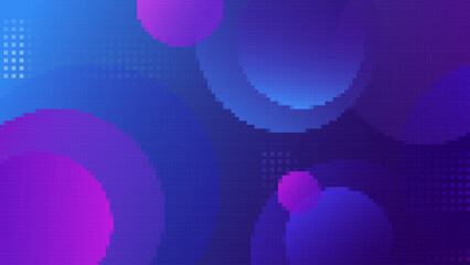 Poster - A vibrant abstract background with bubbles and gradients, beautifully composed in blue and purple hues