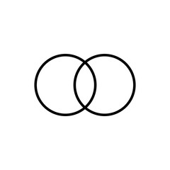 Poster - Two intersecting circles form a basic geometric illustration. minimal and bold for visual clarity.