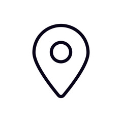 Poster - Black and white location pin icon design for easy navigation and map applications, clear and simple.