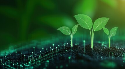 Poster - Modern Digital Growth of Green Plants in a Technology-Inspired Environment