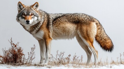  Majestic Red Wolf in Winter Wonderland