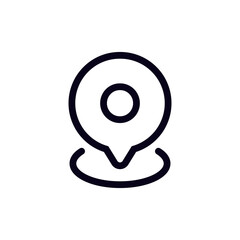 Poster - Simple location pin icon used for gps navigation. represents place identification in maps and apps.