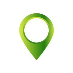 Poster - A green gradient location marker with a circular center, featuring a simple rounded shape design.
