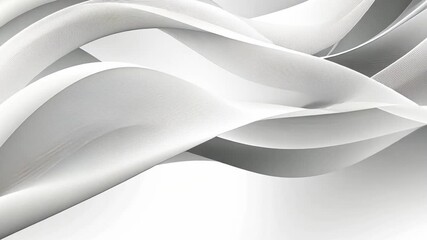 Poster - Elegant White Abstract Waves Smooth, Flowing Design with Curves for Modern Art and Sophisticated Backgrounds
