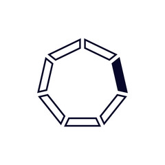 Poster - Simple hexagon line art featuring bold, clean lines with a minimalist design for modern appeal.