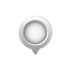 Leinwandbilder - Sleek gray map pin icon with a circular shape and shadow, suitable for digital maps and apps.