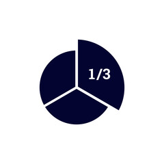 Poster - Pie chart with a one third section highlighted, illustrating division in a clear, simple style.