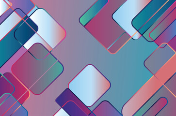 Leinwandbilder - Abstract geometric background with colorful square shapes and gradients, Vector illustration.