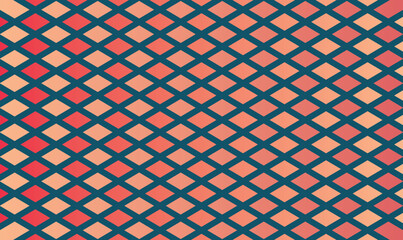 Leinwandbilder - Geometric Abstract Pattern in Orange and Blue, Vector illustration.