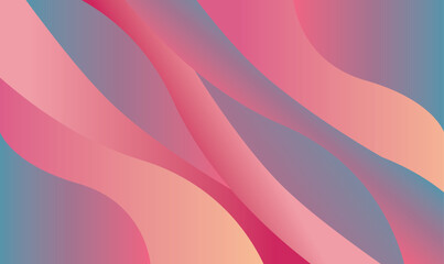 Leinwandbilder - Abstract Gradient Waves in Pink and Blue, Vector illustration.