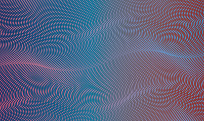Leinwandbilder - Abstract Digital Art Blue and Red Wave Pattern Background, Vector illustration.