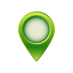 Poster - Vibrant green map pin icon representing location and navigation on digital or physical maps.