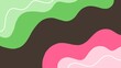 © Aku Creative - Green and pink wave element on a brown background
