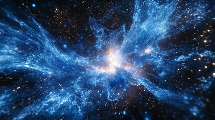Luminous Blue Nebula in Deep Space