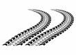 © MST. THAMIN BEGUM - A graphic design featuring two tire tracks curving in opposite directions against a plain white background.