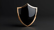 © Zatra - Black And Gold Shield Icon 3D Render