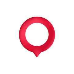 Poster - A red location pin icon with a circular shape and a white center, used for maps or navigation apps.