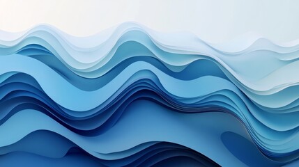 Poster - Minimalist sea-inspired gradient, deep blue hues flowing smoothly into soft aquamarine, resembling ocean currents. No horizon line