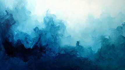 Poster - Smooth, flowing water-inspired gradient with deep ocean blues dissolving into a tranquil aquamarine shade. No visible boundary or land.