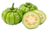 Fresh garcinia atroviridis fruit isolated on transparent background