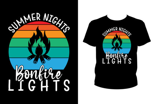Summer nights bonfire lights - Art files for Cricut and Silhouette. You can edit them with Adobe Illustrator.