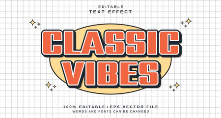 Poster - editable text style effect - classic vibes text style theme.