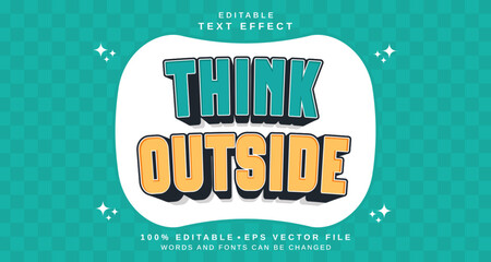 Poster - Editable text style effect - Think Outside text style theme.