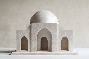 Fototapete - A simple architectural miniature building with a domed roof feature
