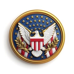 Wall Mural - detailed emblem of an eagle with stars and stripes motif