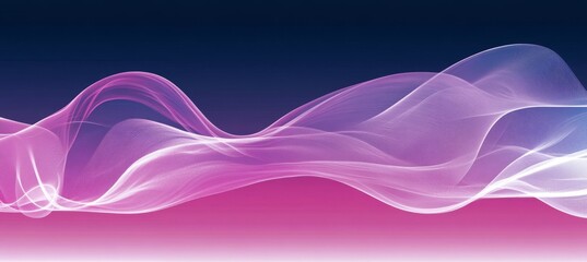 Poster - Abstract Layered Sweeping Gradient Lines, Royal Blue to Deep Magenta Transition, Bright Saturation