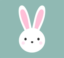 Wall Mural - cute bunny face. easter bunny illustration.