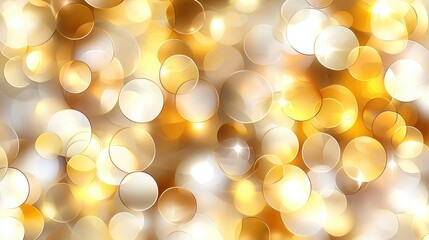 Leinwandbilder - A vibrant abstract background featuring golden and white bokeh circles, perfect for festive themes and cheerful designs.