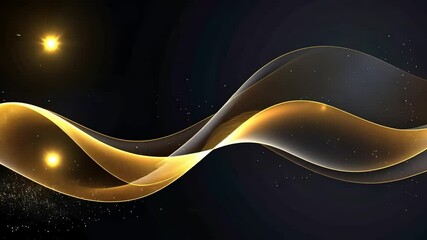 Poster - Abstract gold wave design on a dark background