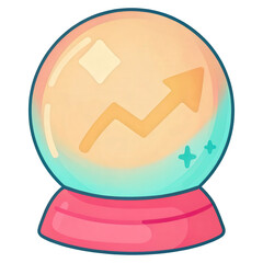 Poster - A crystal ball depicting advanced business trends and future insights.