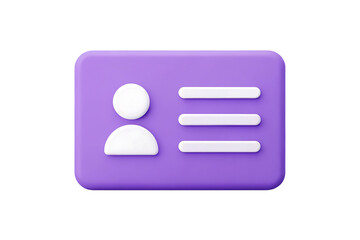 Poster - 3D render of a purple ID card icon.