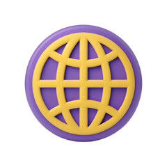 Poster - 3D globe icon, internet, global network, connection