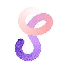 Wall Mural - abstract wavy gradient lines with fluid ribbon shapes, colorful squiggle pattern, geometric doodle e