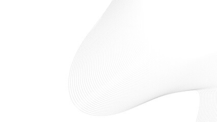 Poster - flowing wave dot particles halftone pattern black gradient curve shape isolated on transparent backg