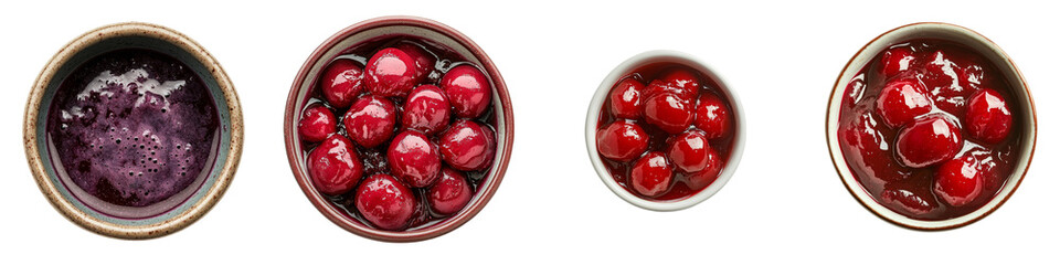 Poster - Isolated on a transparent background is delicious strawberry jam, an image generated by Generative Ai