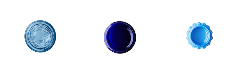 Poster - Isolated against white, the photo depicts a glass of water from the top, utilizing a clipping method