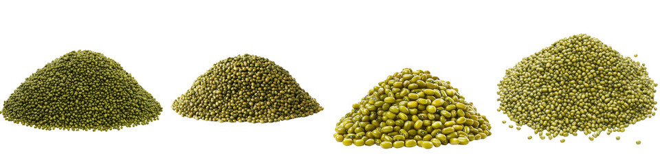 Poster - On a transparent background, a single green mung bean is shown, generated using the power of Generative Ai